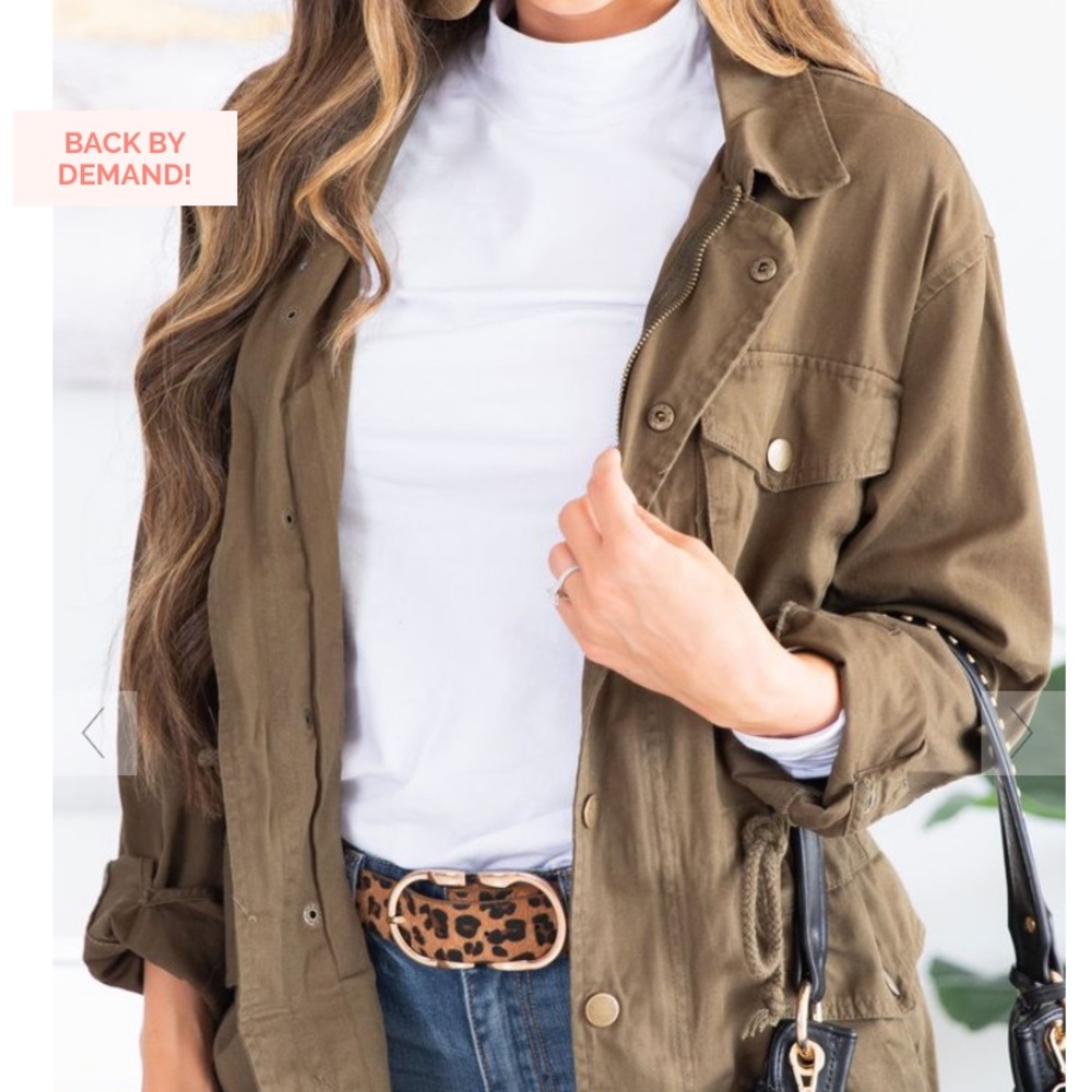 Olive Green cargo jacket - Picture 2 of 2